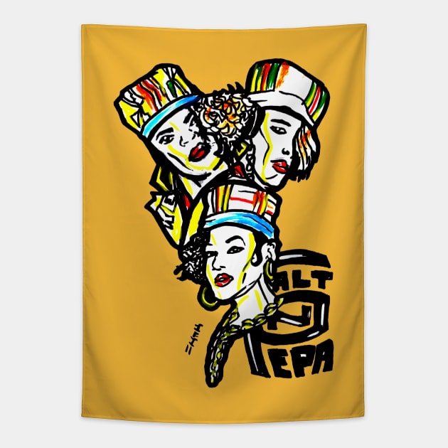 Salt N Pepa Old School Colors Tapestry by sketchnkustom