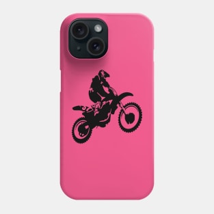 Moto X  Dirt Bike Monotone Vector Art - Black Phone Case