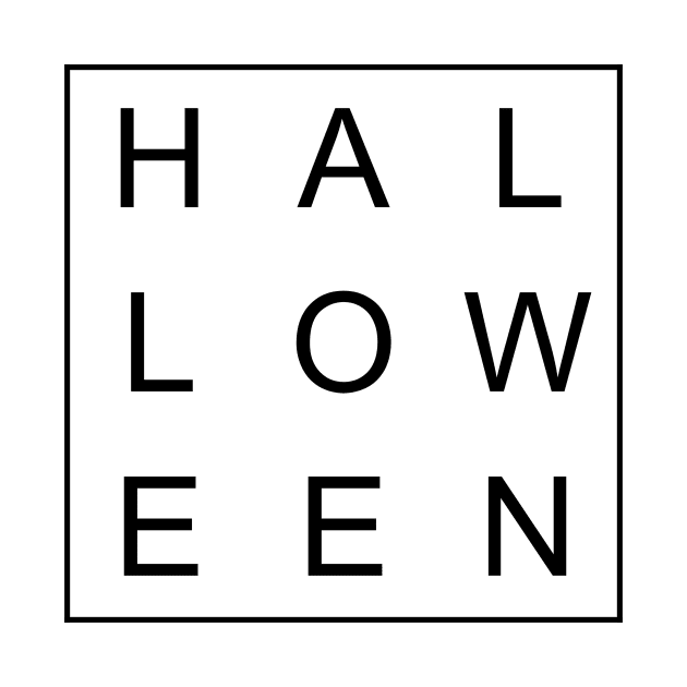 minimalist and simple design halloween black word by Typography Dose