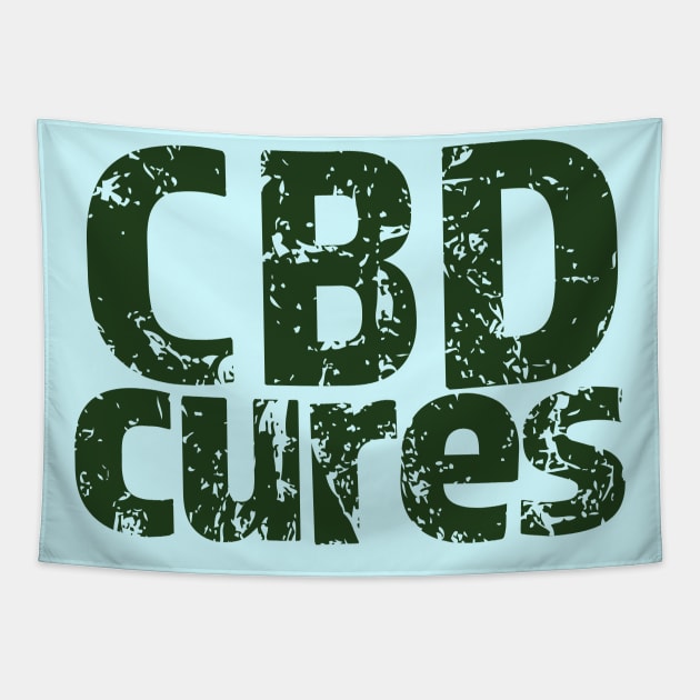 CBD Medicinal Hemp Cannabidiol CBD Cures Tapestry by Get Hopped Apparel