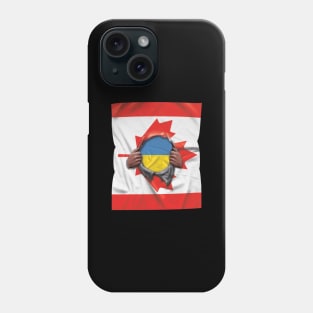 Ukraine Flag Canadian Flag Ripped - Gift for Ukrainian From Ukraine Phone Case