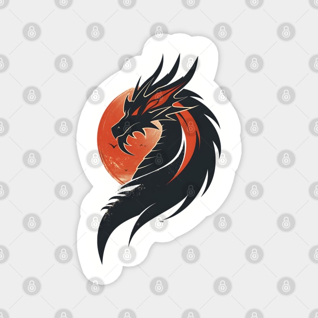 Black Dragon Magnet by UrbanLifeApparel