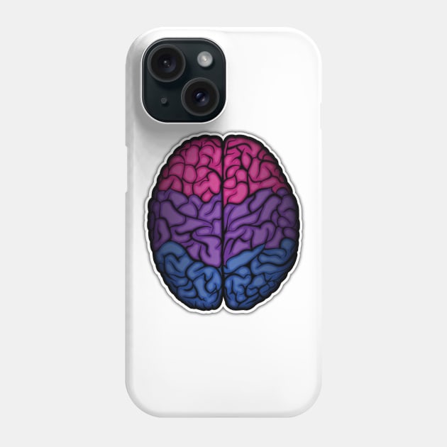 Large Bisexual Pride Flag Colored Brain Vector Phone Case by LiveLoudGraphics