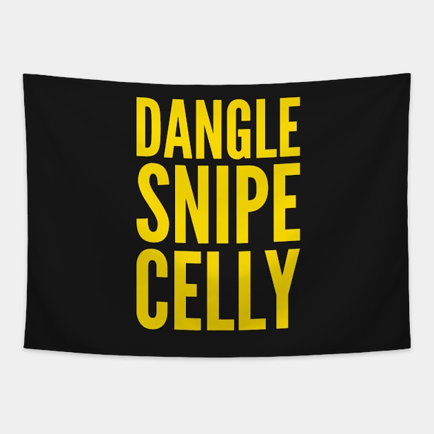 DANGLE SNIPE CELLY Tapestry by HOCKEYBUBBLE