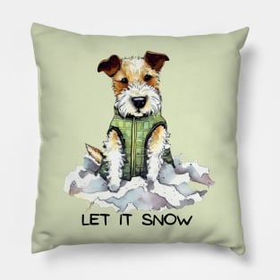 LET IT SNOW - Jack Russell Terrier Pillow