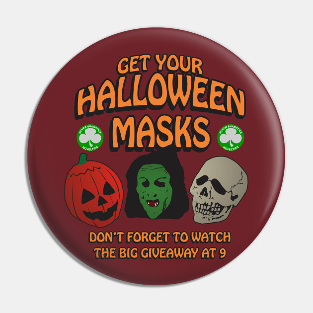 Silver Shamrock Halloween masks Halloween Pin TeePublic