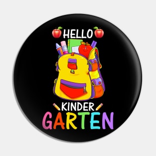 Hello Kindergarten Teacher Student Back To School Present Pin