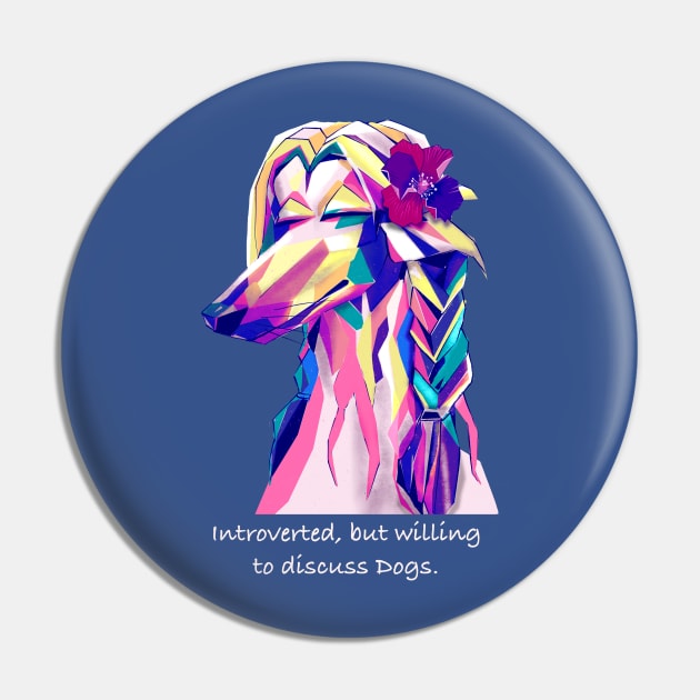 Afghan Hound Dog’s Portrait in Digital Pop Art Pin by Shadesandcolor