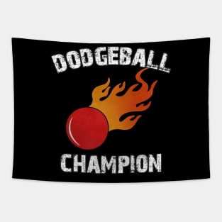 Distressed Dodgeball Champion Funny Fireball Tapestry