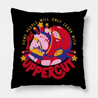 Learn With Aggression Uppercut Punch Black BG Pillow