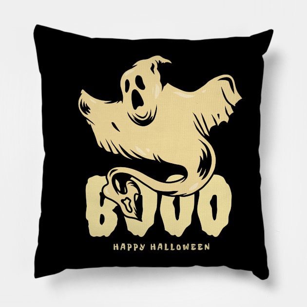 Booo Halloween Pillow by Dody