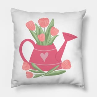 Tulips in a watering can Pillow