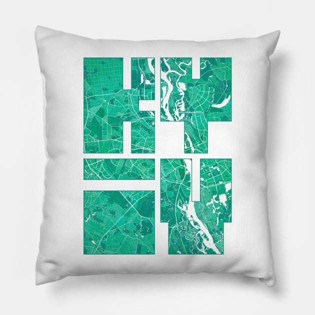 Kyiv, Ukraine City Map Typography - Watercolor Pillow by deMAP Studio