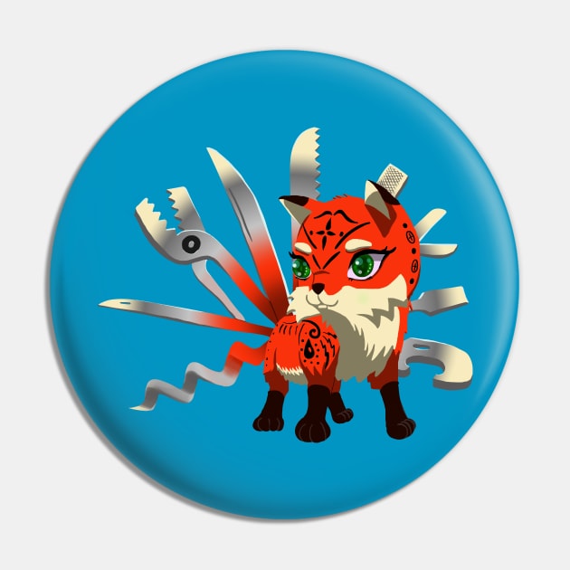 Toolkitsune - The Legendary Multi-tool Fox Pin by Danger Dog Design