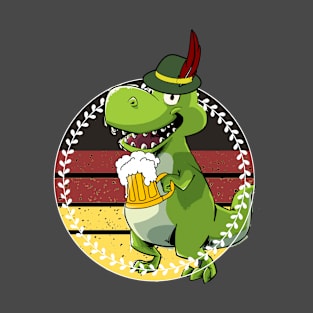 Funny Dinosaur Drinking Beer, T Rex, Tyrannosaurus T-Shirt