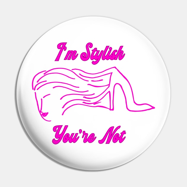 Stylish Cool Fashion Girl Design Pin by sillyindustries