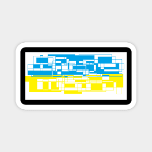 blue yellow rectangle square flag war ukraine Magnet