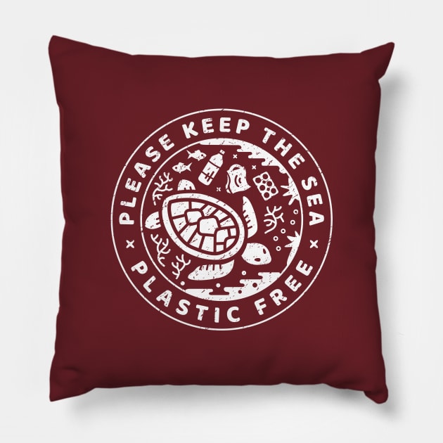 Please Keep The Sea Plastic Free Pillow by bangtees