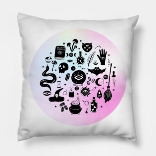 Pastel goth witchy Pillow