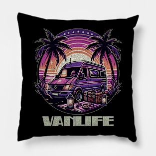 Camper van evening Pillow