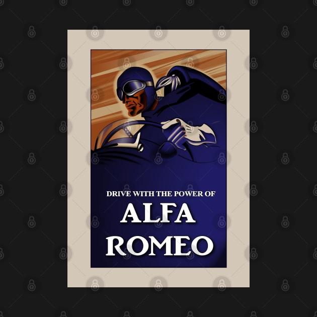 Alfa Romeo Vintage Poster Solid Design by fmDisegno