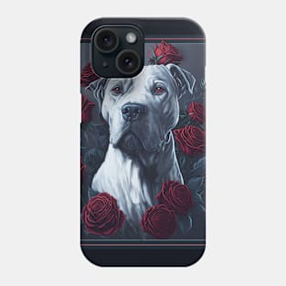 Dogo argentinian red roses Phone Case