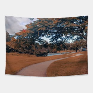 nature landscape, trees, walk path Tapestry