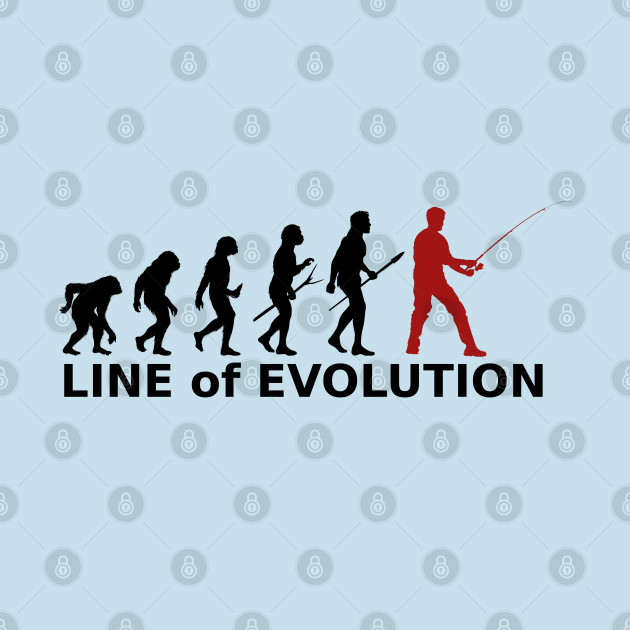 Disover Line of Evolution - Fishing - T-Shirt