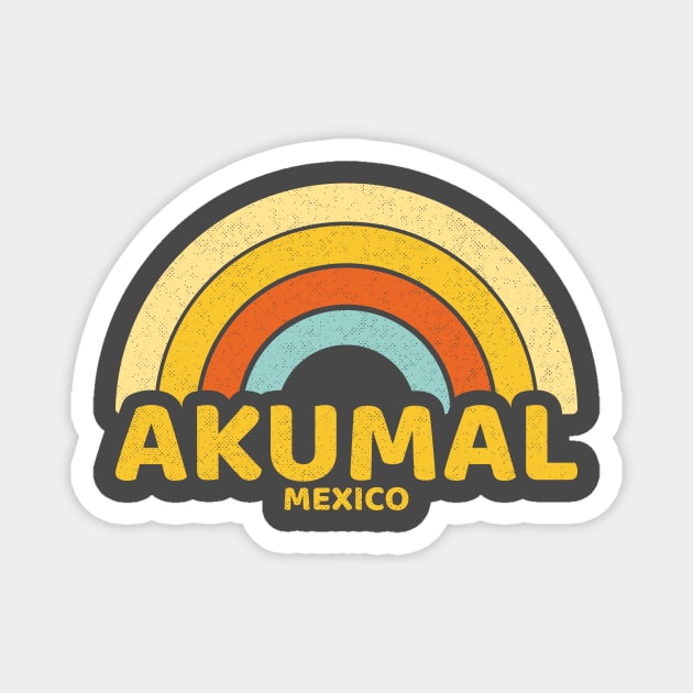 Retro Akumal Mexico Magnet by dk08