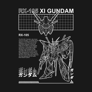 RX 105 XI GUNDAM BLACK WHITE STREETWEAR SHIRT T-Shirt