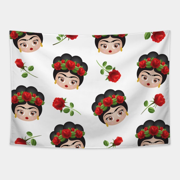 Cute FridaKahlo pattern Tapestry by MIMOgoShopping