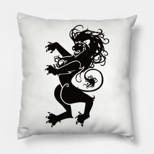 Rampant Lion in Black Pillow