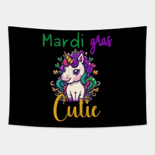 Mardi Gras Cutie Unicorn Tapestry