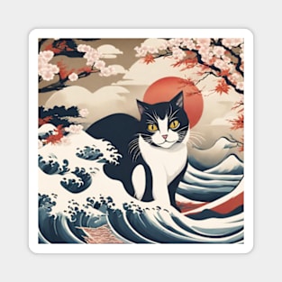 tuxedo cat of japan Magnet