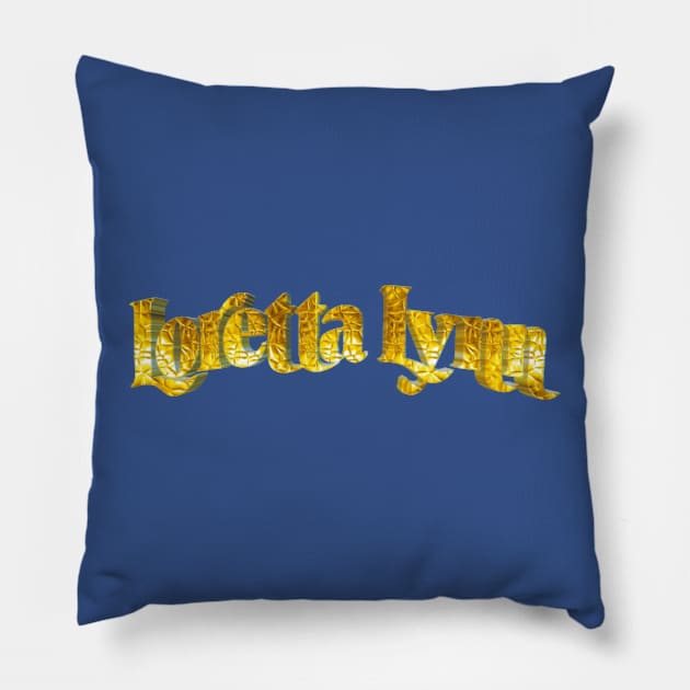 Golden loretta lynn Pillow by Pahala.kita