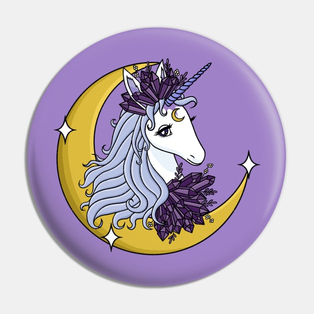 Crystal Unicorn Pin by moonstruck crystals