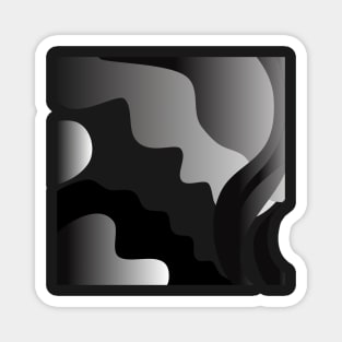 Modern black and white abstract Magnet