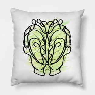 Art line symmetry face Pillow