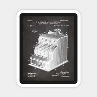 Cash Register Patent - Entrepreneur Office Décor Art - Black Chalkboard Magnet