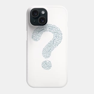 Question Mark Silhouette Shape Text Word Cloud Phone Case