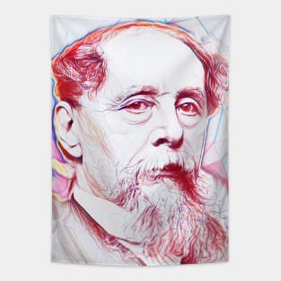 Charles Dickens Portrait | charlles dickens line art Tapestry