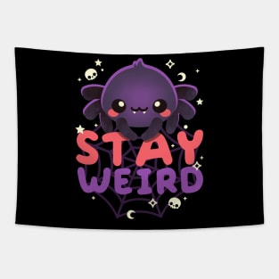 Stay weird spider Tapestry