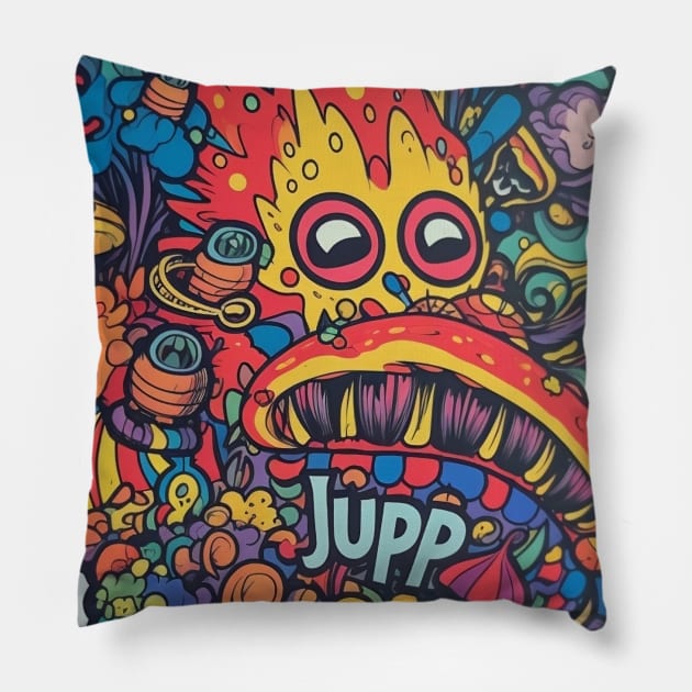 “JUPP” Alternate Dimension Sticker Art Pillow by Young Inexperienced 