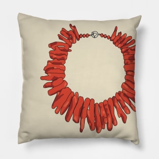 Orange coral necklace design Pillow