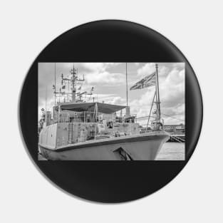 Front end of Navy war ship moored in Great Yarmouth docks Pin