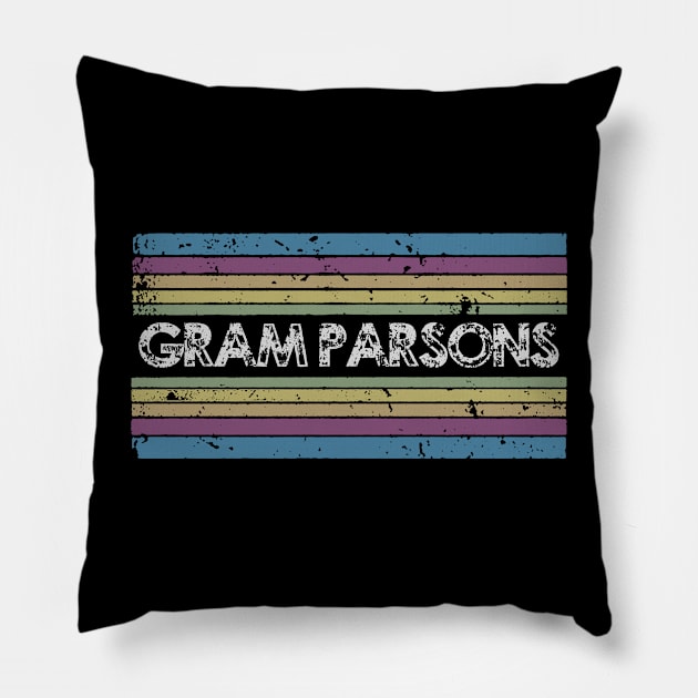 Gram Parsons vintage rainbow Pillow by claudia awes