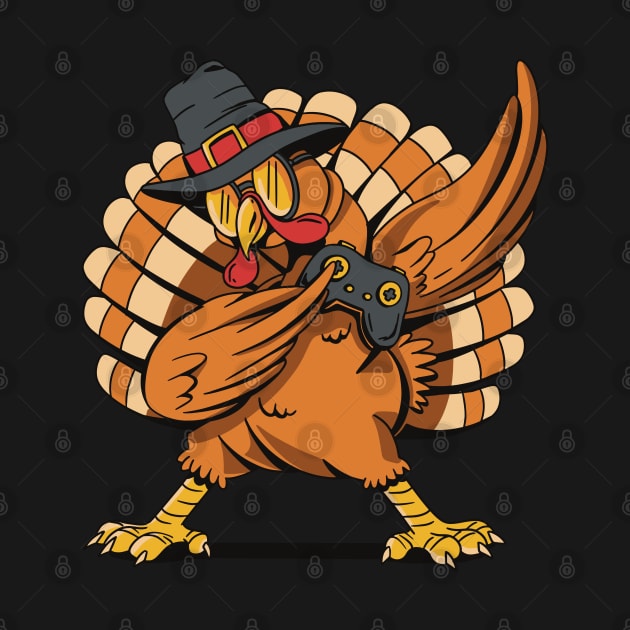 Funny Dabbing Turkey Holding A Joystick Thanksgiving Day by Emart