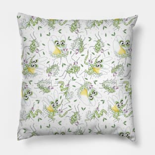 spiny flower praying mantis pattern design Pillow