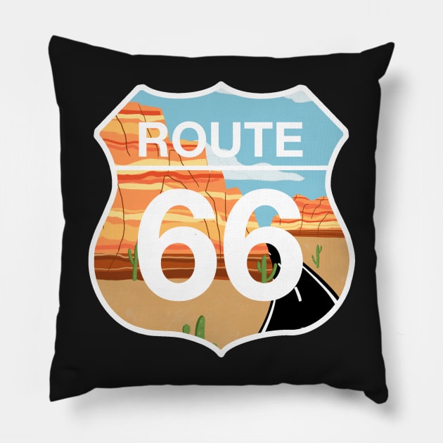 Route 66 Sign Pillow by CMORRISON12345