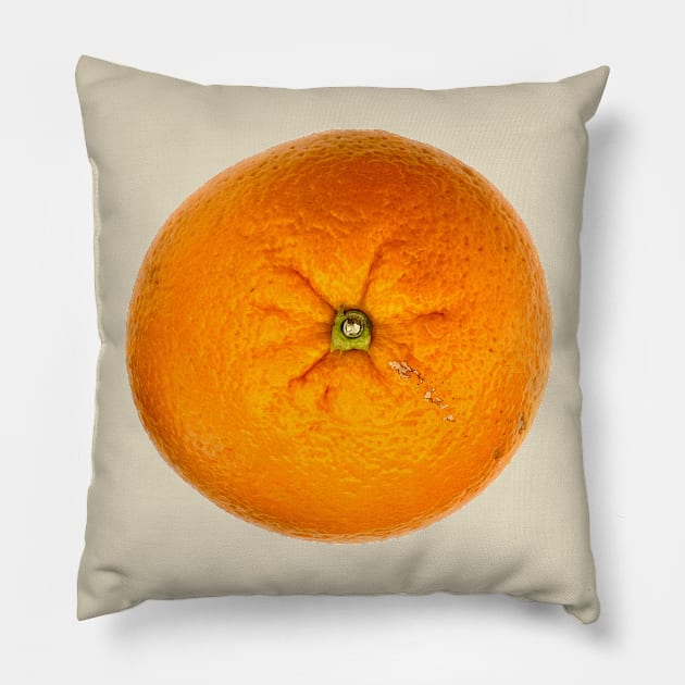 Fruit, Fresh Orange Pillow by badlydrawnbabe